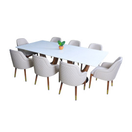 MAARK MARBLE TOP 8 SEATER DINING SET B310-BINLI-BRANDEN HT