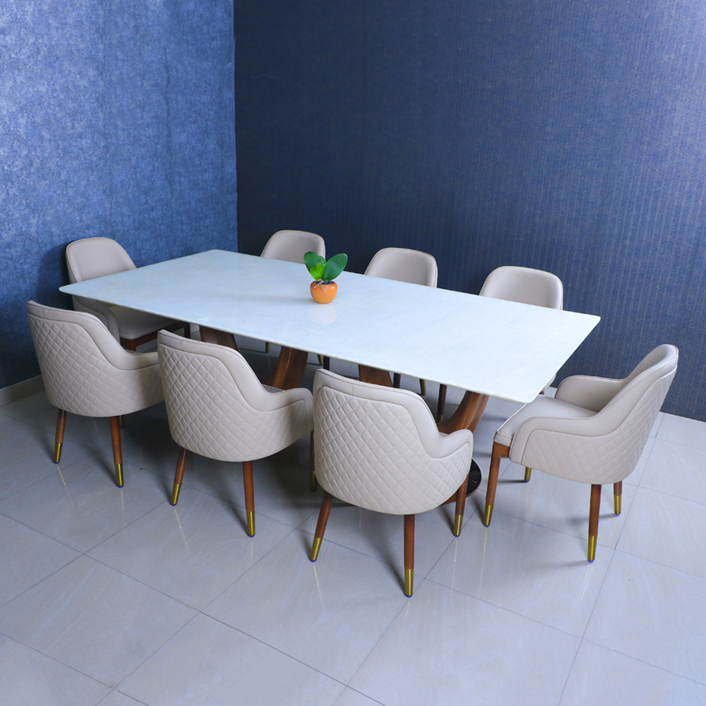 MAARK MARBLE TOP 8 SEATER DINING SET B310-BINLI-BRANDEN HT