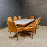 MAARK MARBLE TOP 8 SEATER DINING SET 509 HT