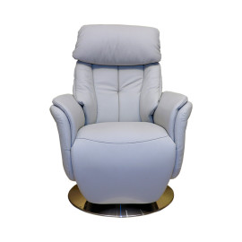 MAARK MOTORIZED RECLINER LEATHER SOFA SINGLE SEATER 06 BEIGE COLOUR HT