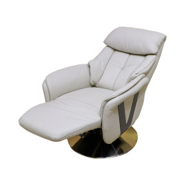 MAARK MOTORIZED RECLINER LEATHER SOFA SINGLE SEATER 06 BEIGE COLOUR HT