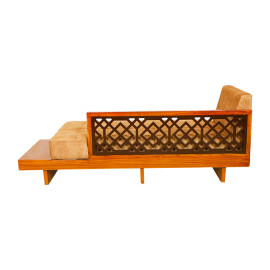 MAARK WOODEN SOFA SET (3+DIWAN+SETTY) WITH COFFEE TABLE TWITTER BROWN COLOUR