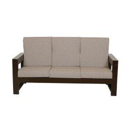 MAARK WOODEN SOFA SET (3+1+1) ALPHA WALNUT COLOUR