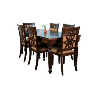 MAARK WOODEN TOP 6 SEATER DINING SET SOLAR-4365T-4365SC HT