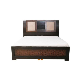MAARK KING SIZE BED WITH CUSHION STORAGE (6*6.25) MASTRO WALNUT COLOUR