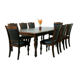 MAARK WOODEN TOP 8 SEATER DINING SET WHEEL 4351T-4351SC HT