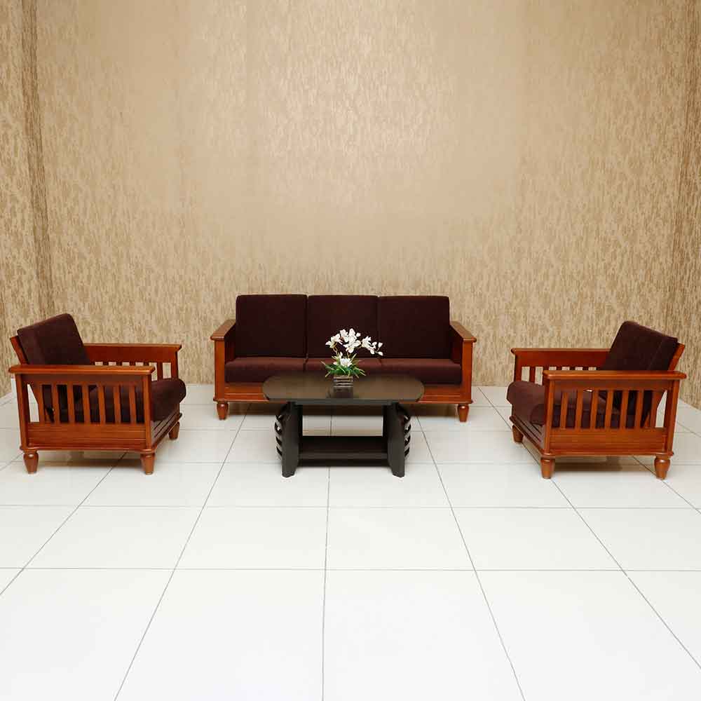 MAARK WOODEN SOFA SET (3+1+1) PREMIER VF