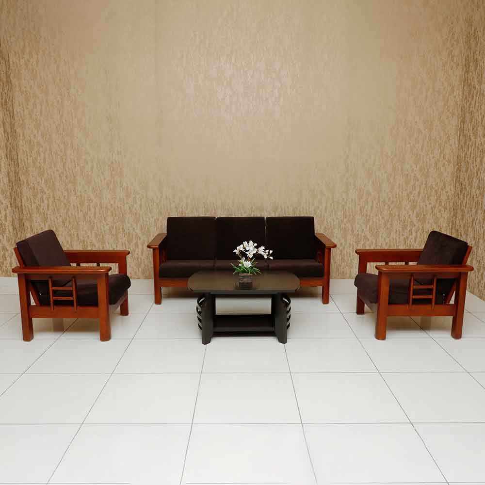 MAARK WOODEN SOFA SET (3+1+1) 702 MRF