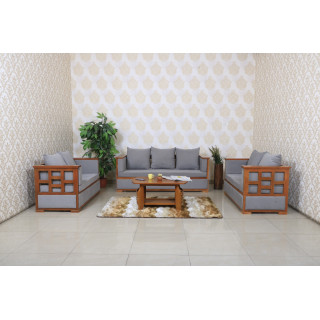 MAARK WOODEN SOFA SET (3+2+2) BOX GRAY COLOUR