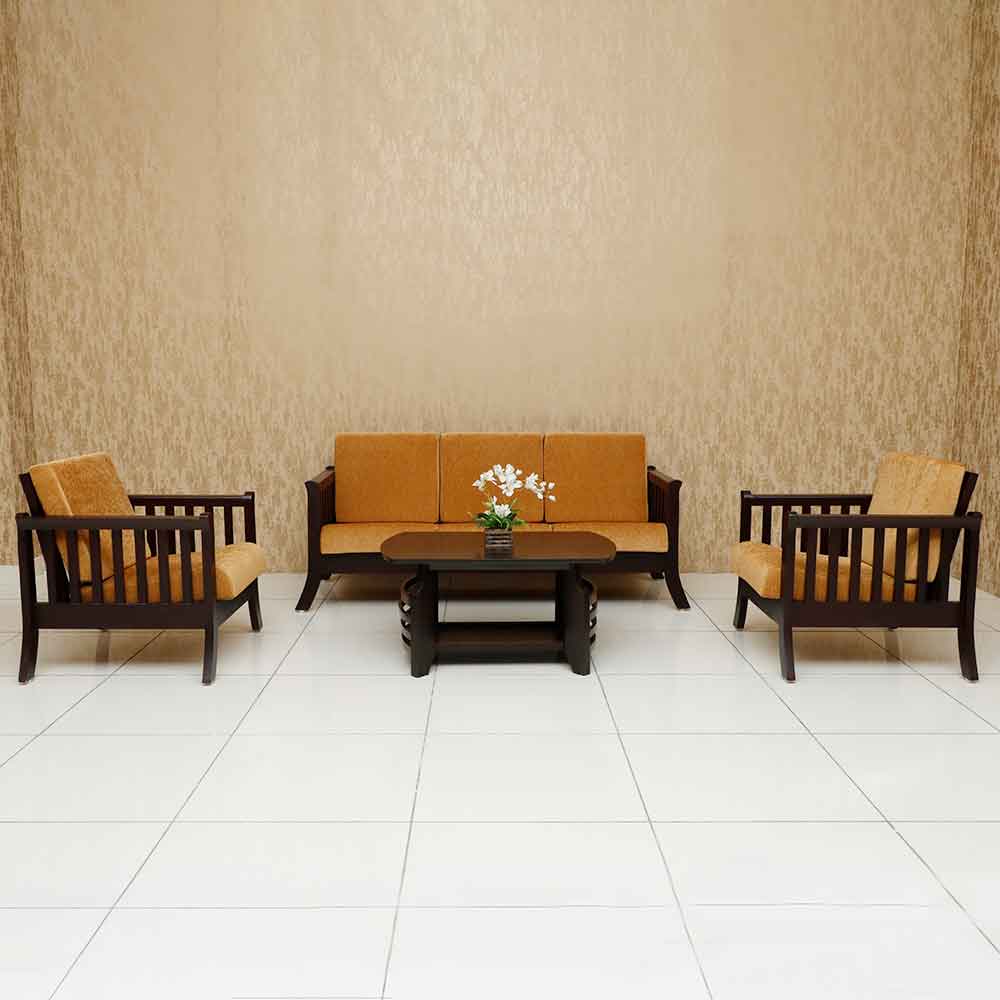 Buy 3+1+1 Low back wooden Sofa