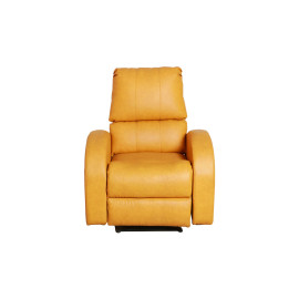 MAARK MANUAL RECLINER LEATHERETTE SOFA SINGLE SEATER ROCKER YELLOW COLOUR