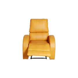 MAARK MANUAL RECLINER LEATHERETTE SOFA SINGLE SEATER ROCKER YELLOW COLOUR