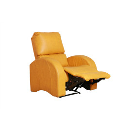 MAARK MANUAL RECLINER LEATHERETTE SOFA SINGLE SEATER ROCKER YELLOW COLOUR