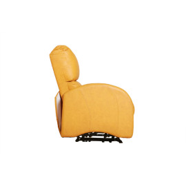 MAARK MANUAL RECLINER LEATHERETTE SOFA SINGLE SEATER ROCKER YELLOW COLOUR