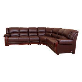 MAARK LEATHERETTE CORNER SOFA 5 SEATER DEMOS MAROON COLOUR HT