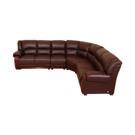 MAARK LEATHERETTE CORNER SOFA 5 SEATER DEMOS MAROON COLOUR HT