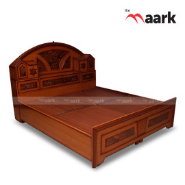 MAARK KING SIZE BED (6*6.25) HOUSE TEAK COLOUR