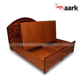 MAARK KING SIZE BED (6*6.25) HOUSE TEAK COLOUR