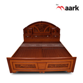 MAARK KING SIZE BED (6*6.25) HOUSE TEAK COLOUR