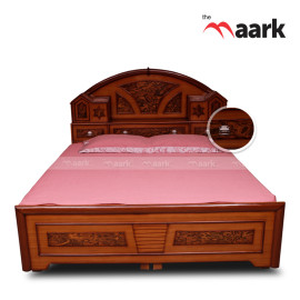 MAARK KING SIZE BED (6*6.25) HOUSE TEAK COLOUR