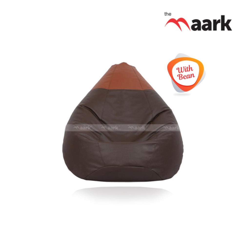 Topz Bean Bag-Black with Brown-Premium -XXXL
