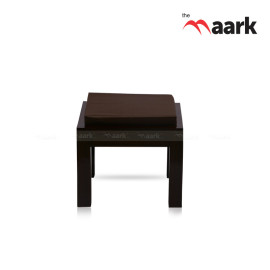 MAARK WOODEN FINISH 4 PUFFY COFFEE TABLE WALNUT COLOUR