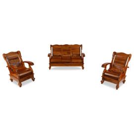 MAARK WOODEN SOFA SET (3+1+1) 001 MO