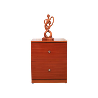 MAARK BED SIDE TABLE DOUBLE DRAW TEAK COLOUR