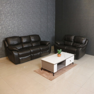 MAARK MANUAL RECLINER LEATHER SOFA SET (3R+2R) F8753-1015 WINE COLOUR HT