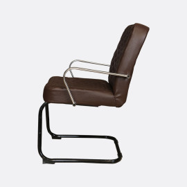 MAARK VISITOR CHAIR C BEND WITH CHROME ARMS BROWN COLOUR GF