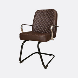 MAARK VISITOR CHAIR C BEND WITH CHROME ARMS BROWN COLOUR GF