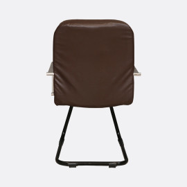 MAARK VISITOR CHAIR C BEND WITH CHROME ARMS BROWN COLOUR GF