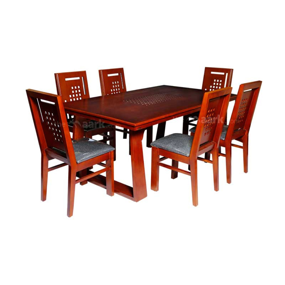 MAARK GLASS TOP 6 SEATER DINING SET 119-543 WL