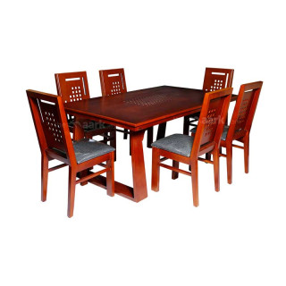 MAARK GLASS TOP 6 SEATER DINING SET 119-543 WL