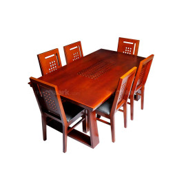 MAARK GLASS TOP 6 SEATER DINING SET 119-543 WL