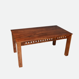 MAARK SHEESHAM WOOD 6 SEATER DINING SET (5.25*3) 1118 NATURAL FINISH SV
