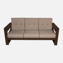 MAARK WOODEN SOFA SET (3+1+1) GAMA WALNUT COLOUR