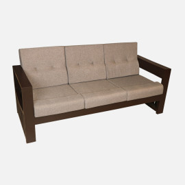 MAARK WOODEN SOFA SET (3+1+1) GAMA WALNUT COLOUR