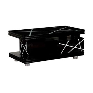 MAARK GLASS TOP COFFEE TABLE CTG-2321-BLACK COLOUR HT