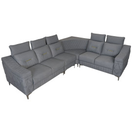 MAARK FABRIC CORNER SOFA 5 SEATER CAMEL BACK