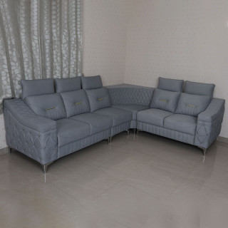MAARK FABRIC CORNER SOFA 5 SEATER CAMEL BACK