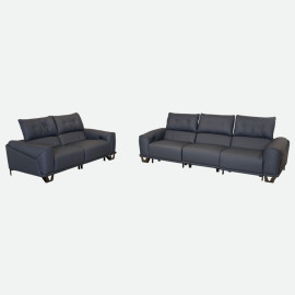 MAARK MOTORIZED RECLINER LEATHER SOFA SET (3R+2R) 2002 D.BLUE COLOUR HT