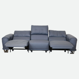 MAARK MOTORIZED RECLINER LEATHER SOFA SET (3R+2R) 2002 D.BLUE COLOUR HT
