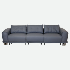 MAARK MOTORIZED RECLINER LEATHER SOFA SET (3R+2R) 2002 D.BLUE COLOUR HT