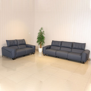 MAARK MOTORIZED RECLINER LEATHER SOFA SET (3R+2R) 2002 D.BLUE COLOUR HT