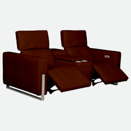 MAARK MOTORIZED RECLINER LEATHER SOFA SET (3R+2R+1R) FJ355-501C BROWN COLOUR HT