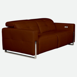 MAARK MOTORIZED RECLINER LEATHER SOFA SET (3R+2R+1R) FJ355-501C BROWN COLOUR HT