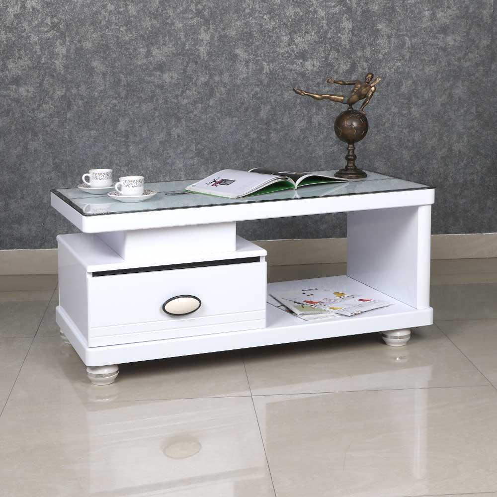 COFFEE TABLE IN WHITE WITH BLACK COLOR