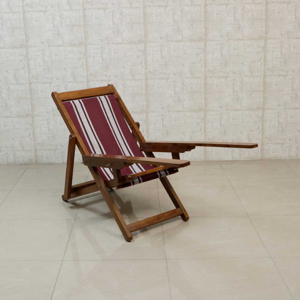 WOODEN CLOTH EASY CHAIR IN MULTI COLOR