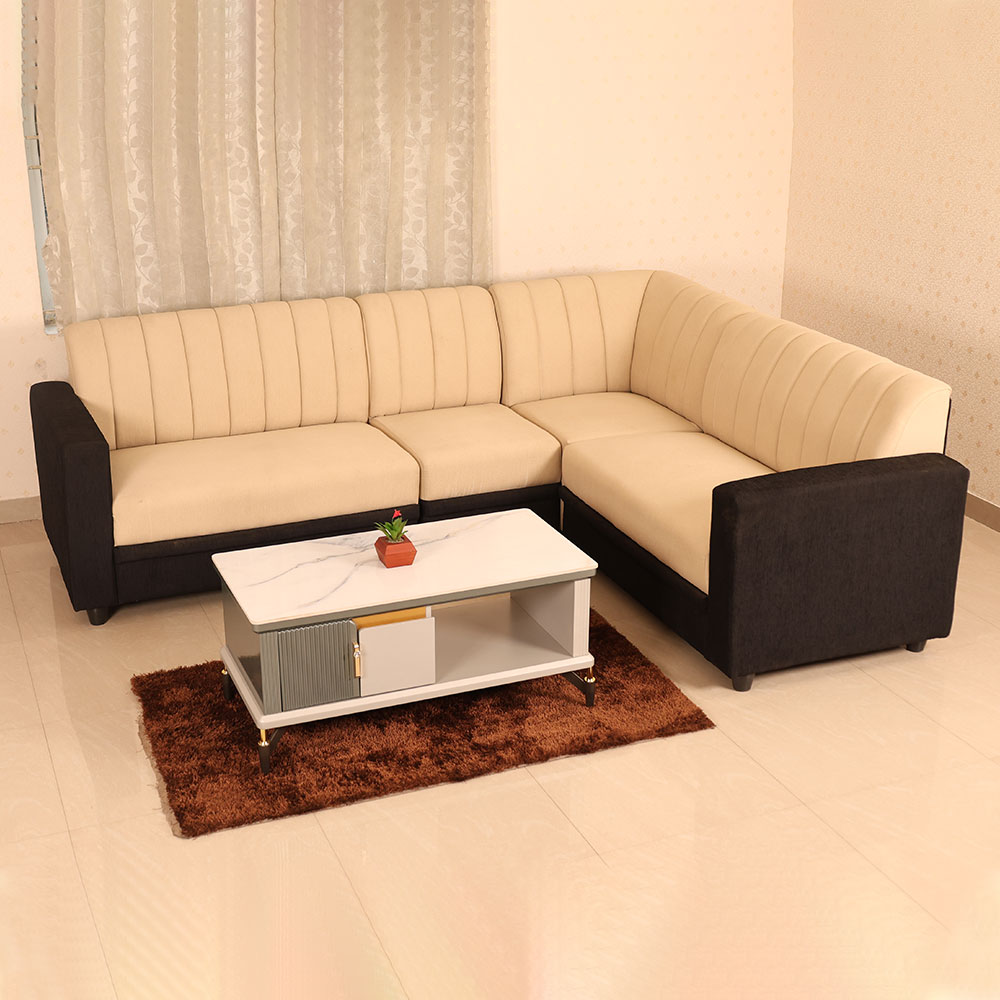 MAARK FABRIC CORNER SOFA 5 SEATER HACKSAW